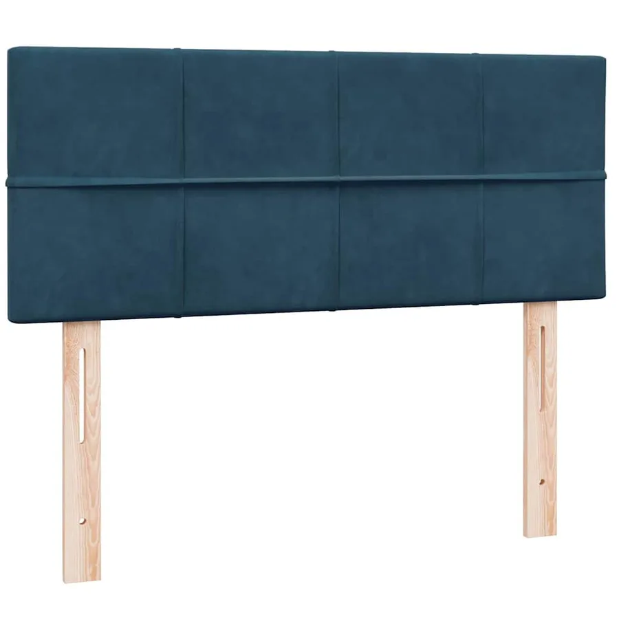 Sommier à lattes de lit et matelas bleu foncé 120x210cm velours - 6