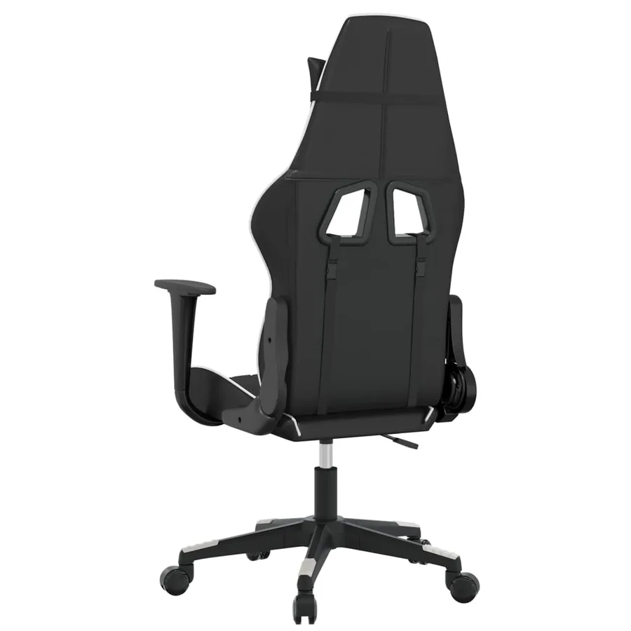 Chaise de jeu de massage Noir et blanc Similicuir - 5