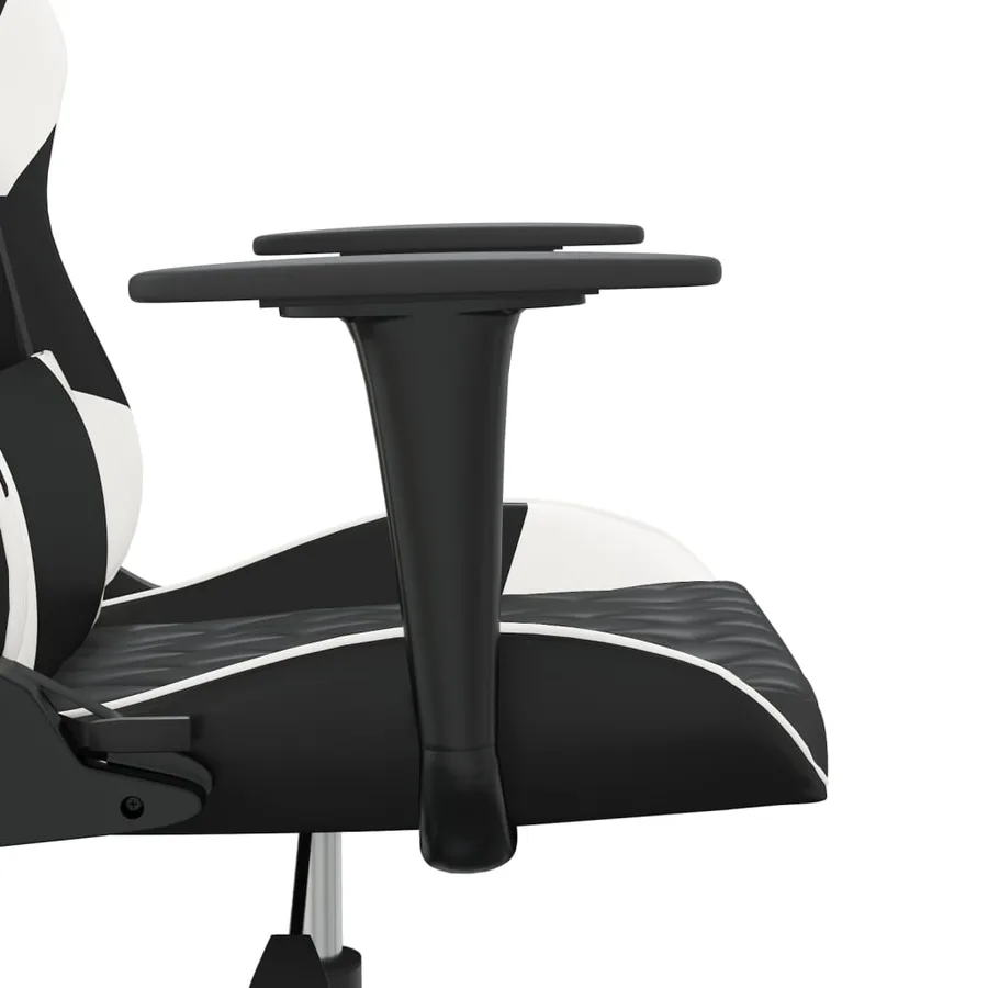 Chaise de jeu de massage Noir et blanc Similicuir - 9