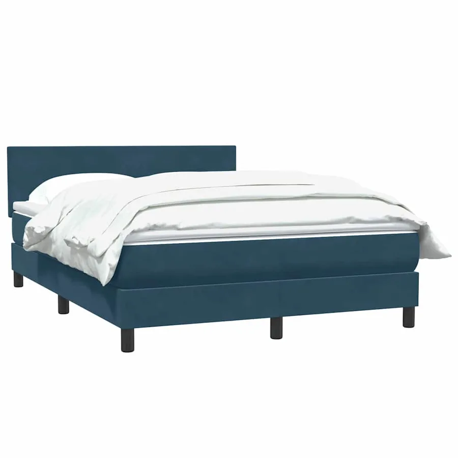 Sommier à lattes de lit et matelas bleu foncé 160x210cm velours - 3