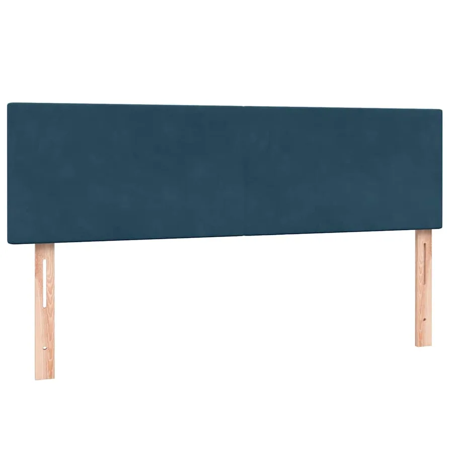Sommier à lattes de lit et matelas bleu foncé 160x210cm velours - 6