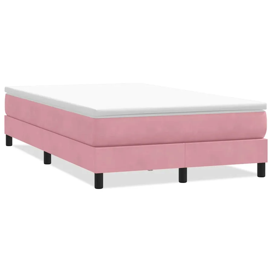 Sommier à lattes de lit sans matelas rose 120x210 cm velours - 2