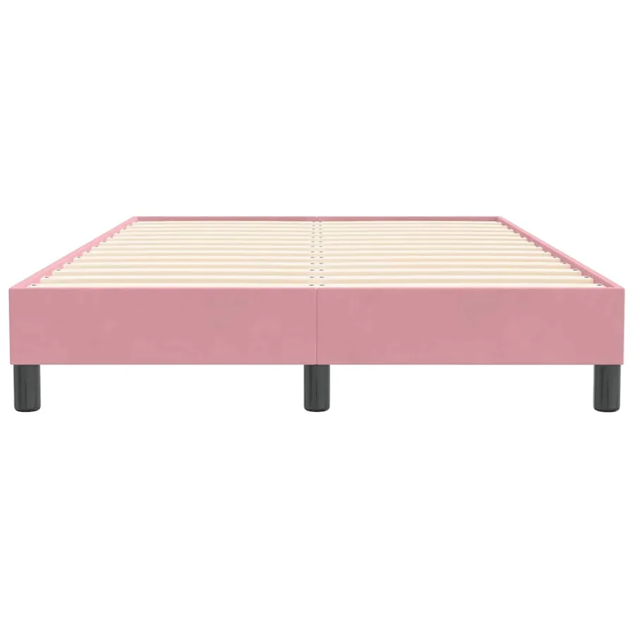 Sommier à lattes de lit sans matelas rose 120x210 cm velours - 5