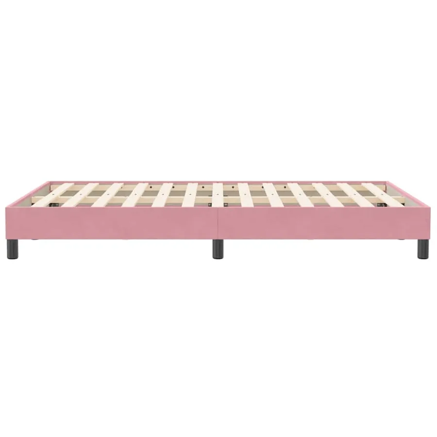 Sommier à lattes de lit sans matelas rose 120x210 cm velours - 6