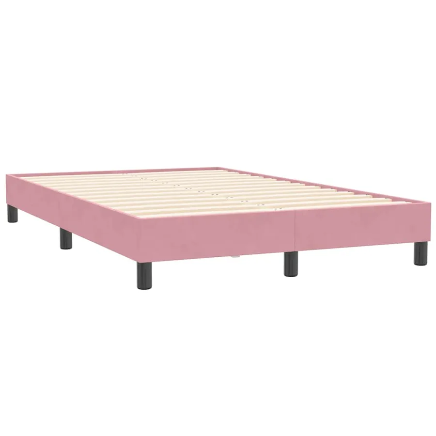 Sommier à lattes de lit sans matelas rose 120x210 cm velours - 7