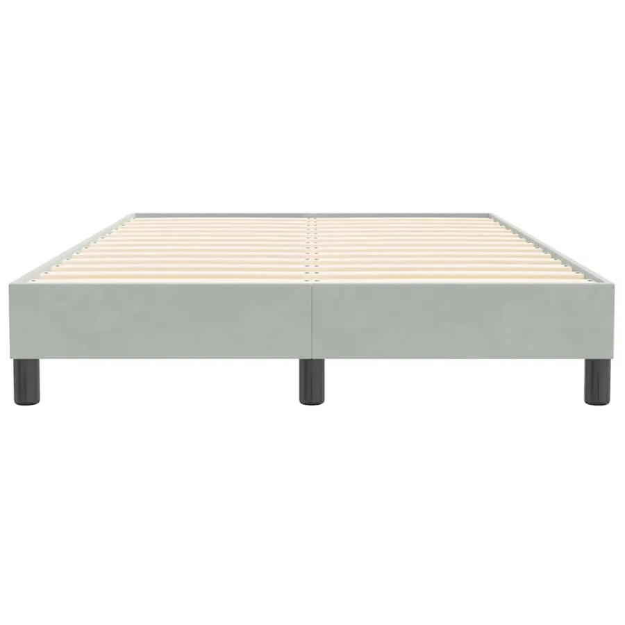 Cadre de lit sans matelas gris clair 120x210 cm velours - 5