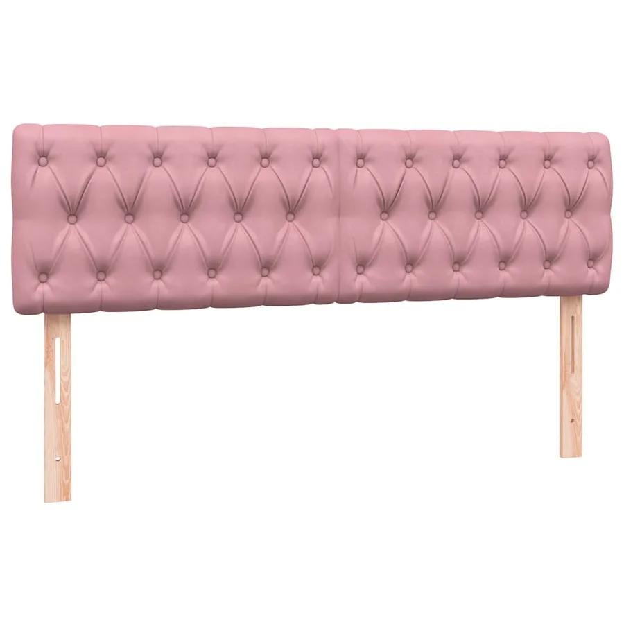 Sommier à lattes de lit avec matelas rose 160x210 cm velours - 6