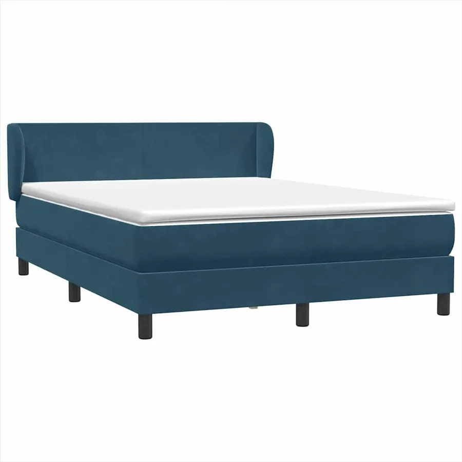 Sommier à lattes de lit et matelas bleu foncé 160x210cm velours - 2