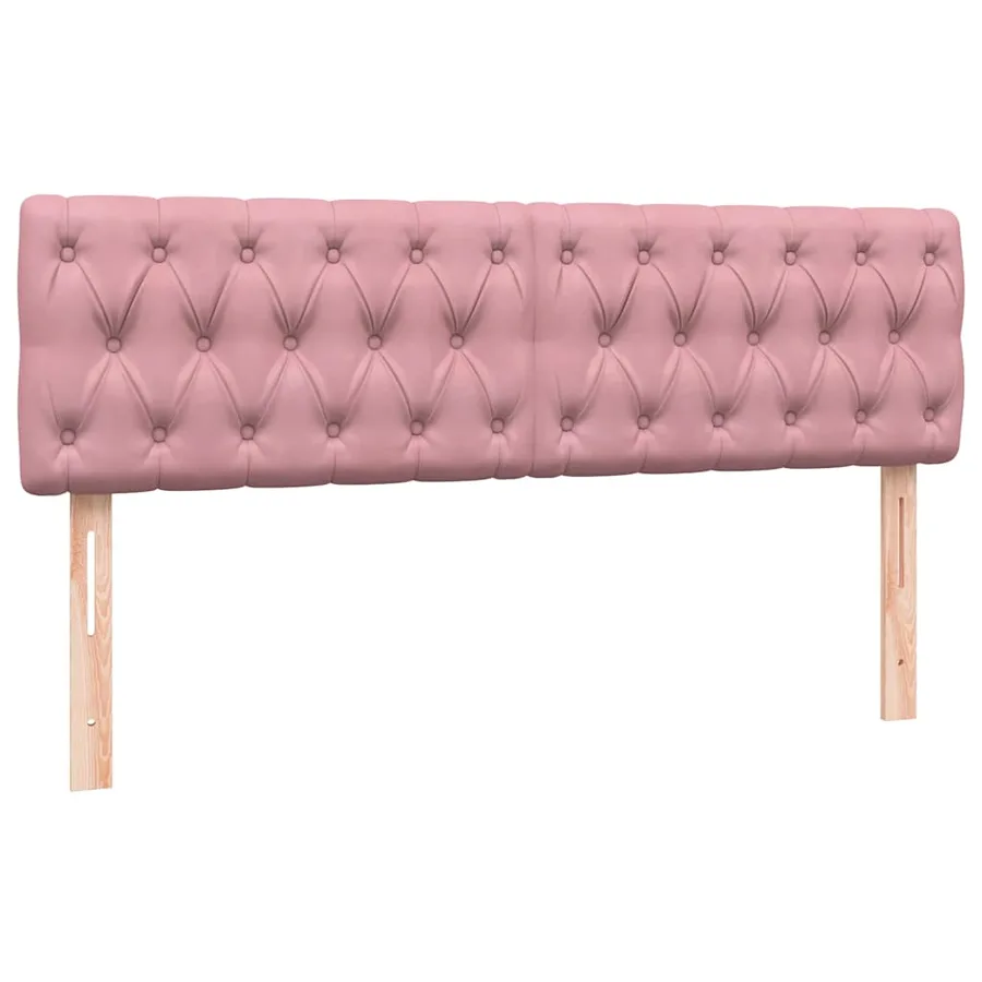 Sommier à lattes de lit avec matelas rose 160x210 cm velours - 8