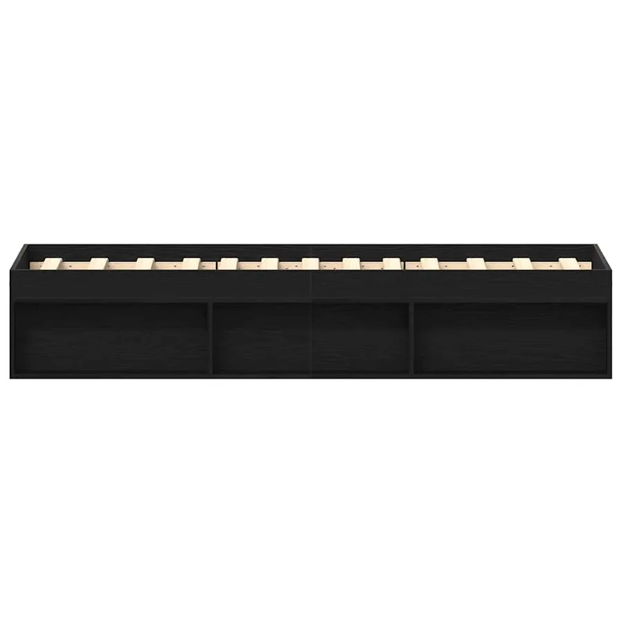 Cadre de lit sans matelas en chêne noir 90x200 cm bois d'ingénierie - 6