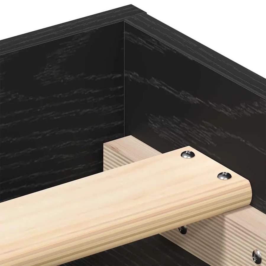 Cadre de lit sans matelas en chêne noir 90x200 cm bois d'ingénierie - 8