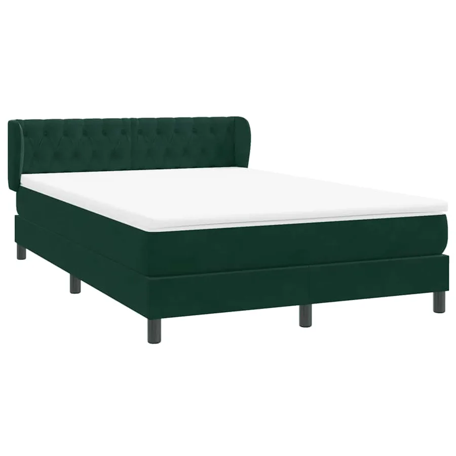 Sommier à lattes de lit et matelas vert foncé 140x210cm velours - 4