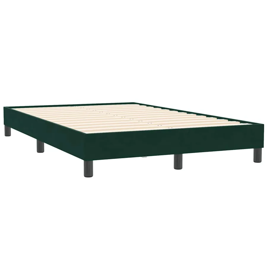 Sommier à lattes de lit et matelas et LED vert foncé 120x210cm velours - 6