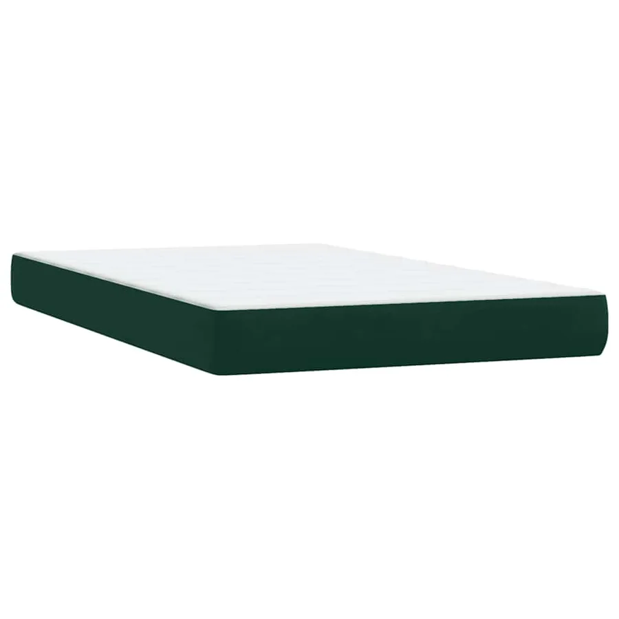 Sommier à lattes de lit et matelas et LED vert foncé 120x210cm velours - 7