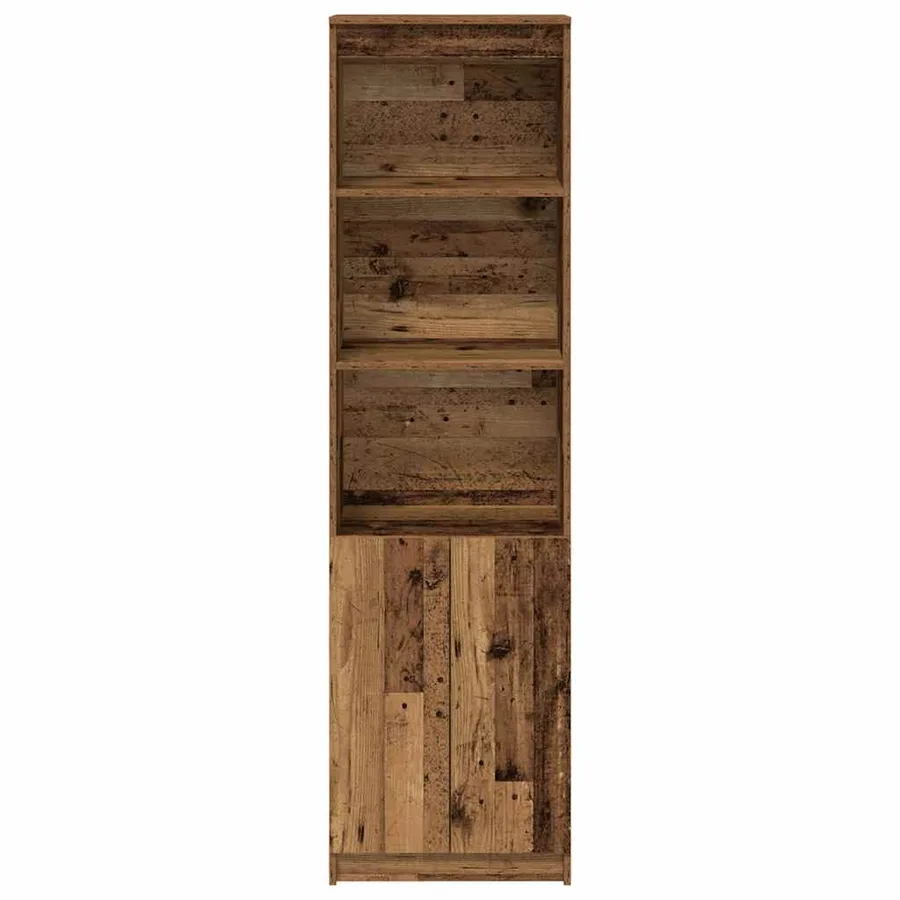 Buffet haut vieux bois 50x35x180 cm bois d'ingénierie - 6