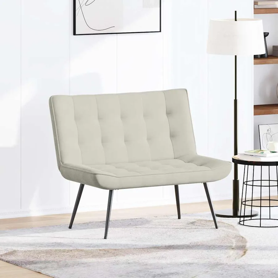 Banc crème 110x74x84 cm velours