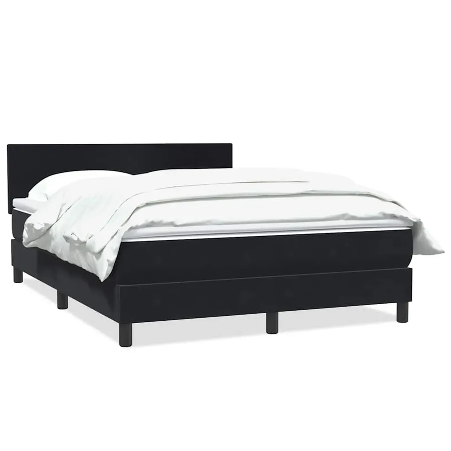 Sommier à lattes de lit avec matelas noir 160x210 cm velours - 2