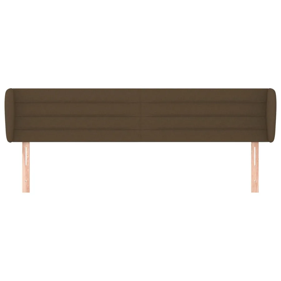 Tête de lit avec oreilles Marron foncé 163x23x78/88 cm Tissu - 3