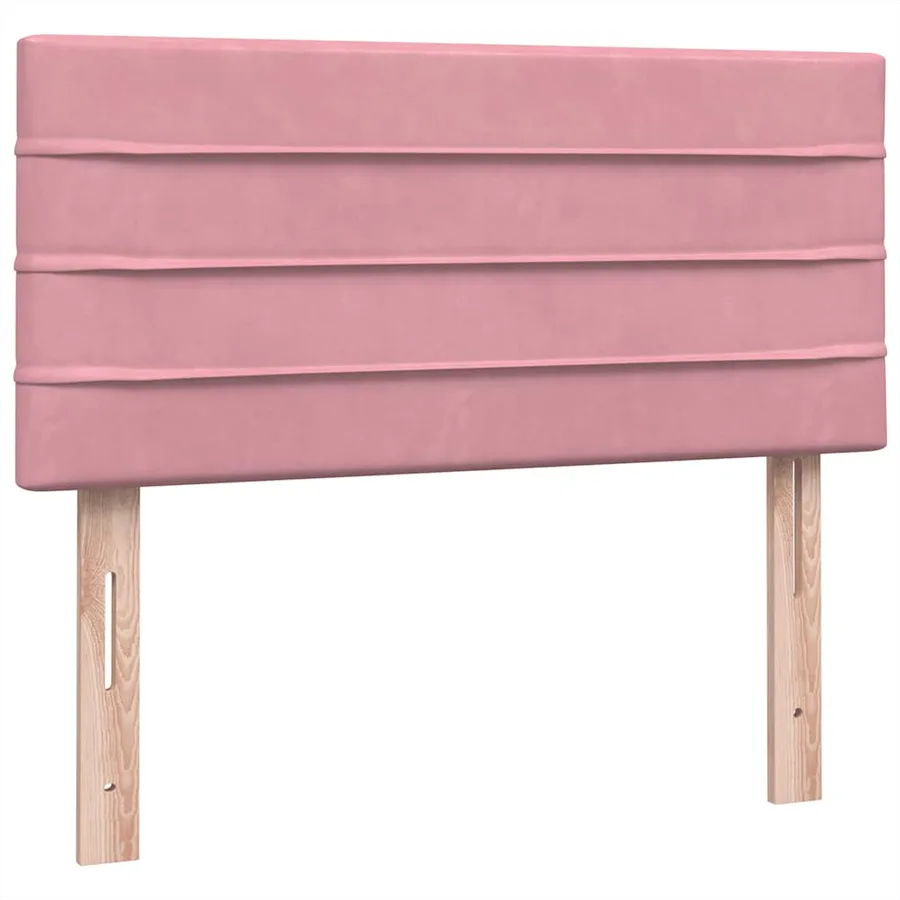 Sommier à lattes de lit avec matelas rose 80x220 cm velours - 8