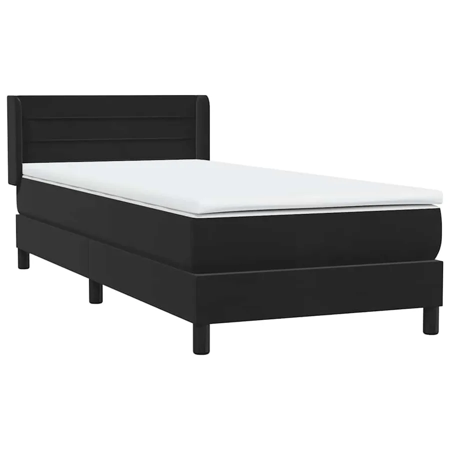 Sommier à lattes de lit avec matelas noir 80x220 cm velours - 4