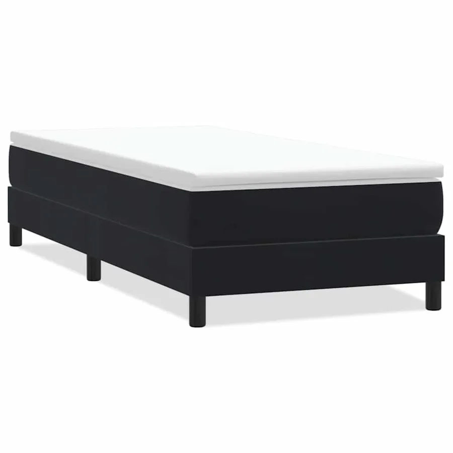 Sommier à lattes de lit sans matelas noir 80x220 cm velours - 2