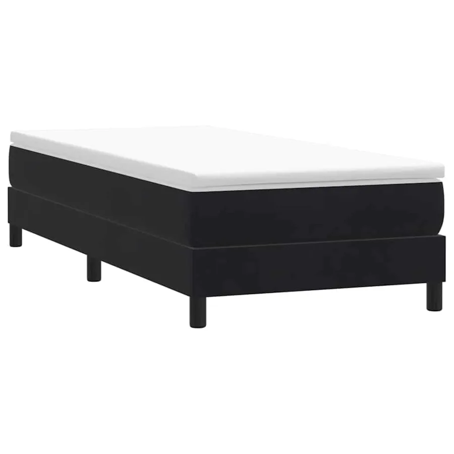 Sommier à lattes de lit sans matelas noir 80x220 cm velours - 3