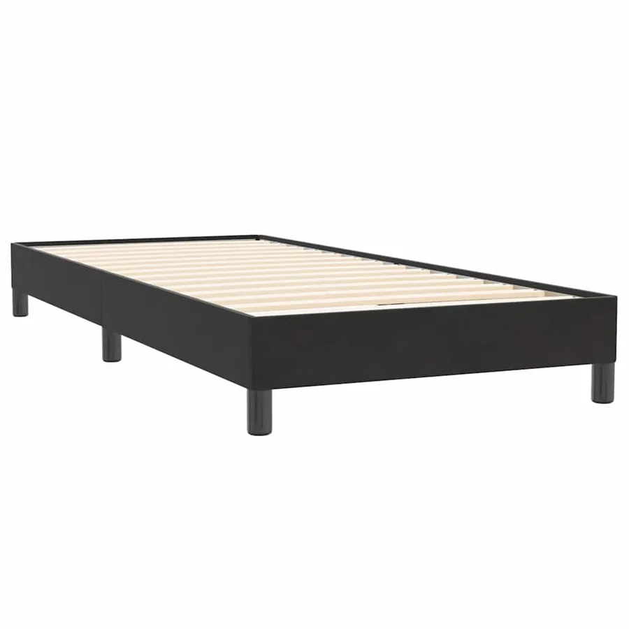 Sommier à lattes de lit sans matelas noir 80x220 cm velours - 4