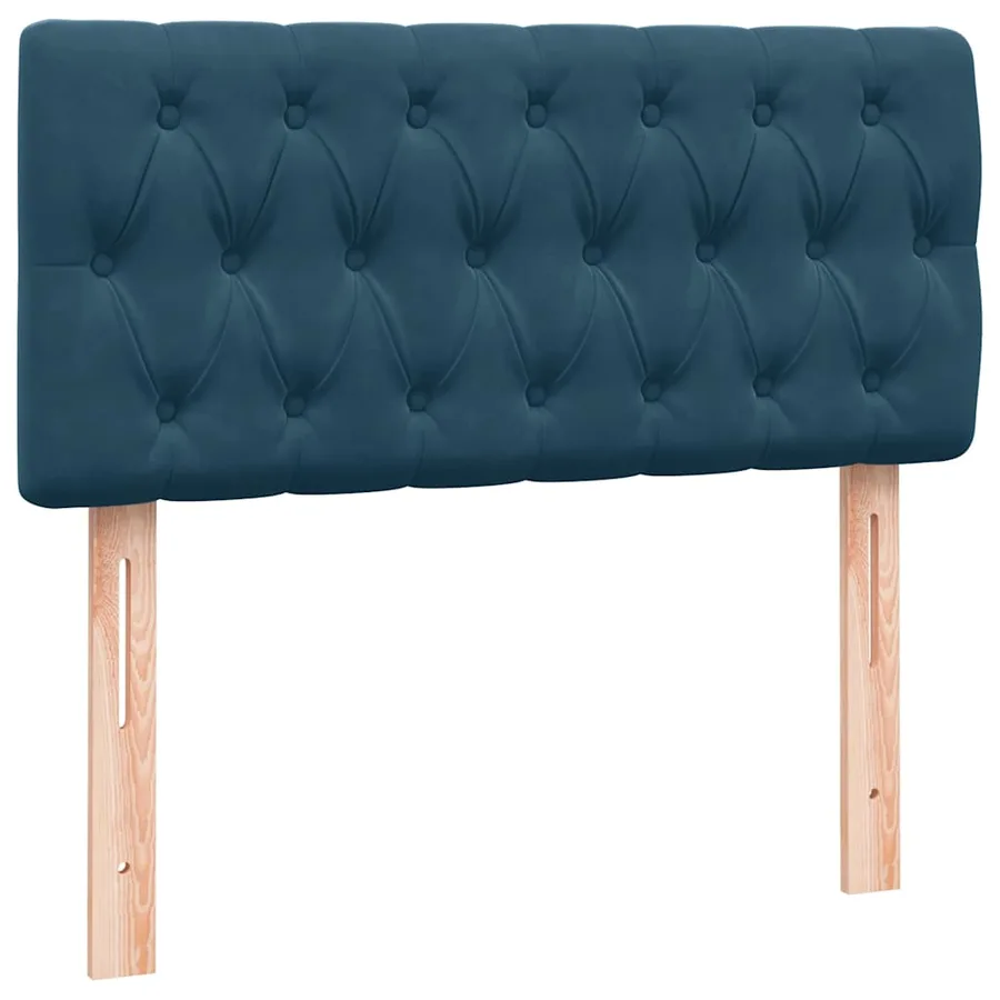 Sommier à lattes de lit et matelas et LED bleu foncé 90x220 cm velours - 7