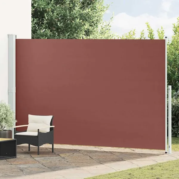 Auvent latéral rétractable de patio 220x500 cm Marron