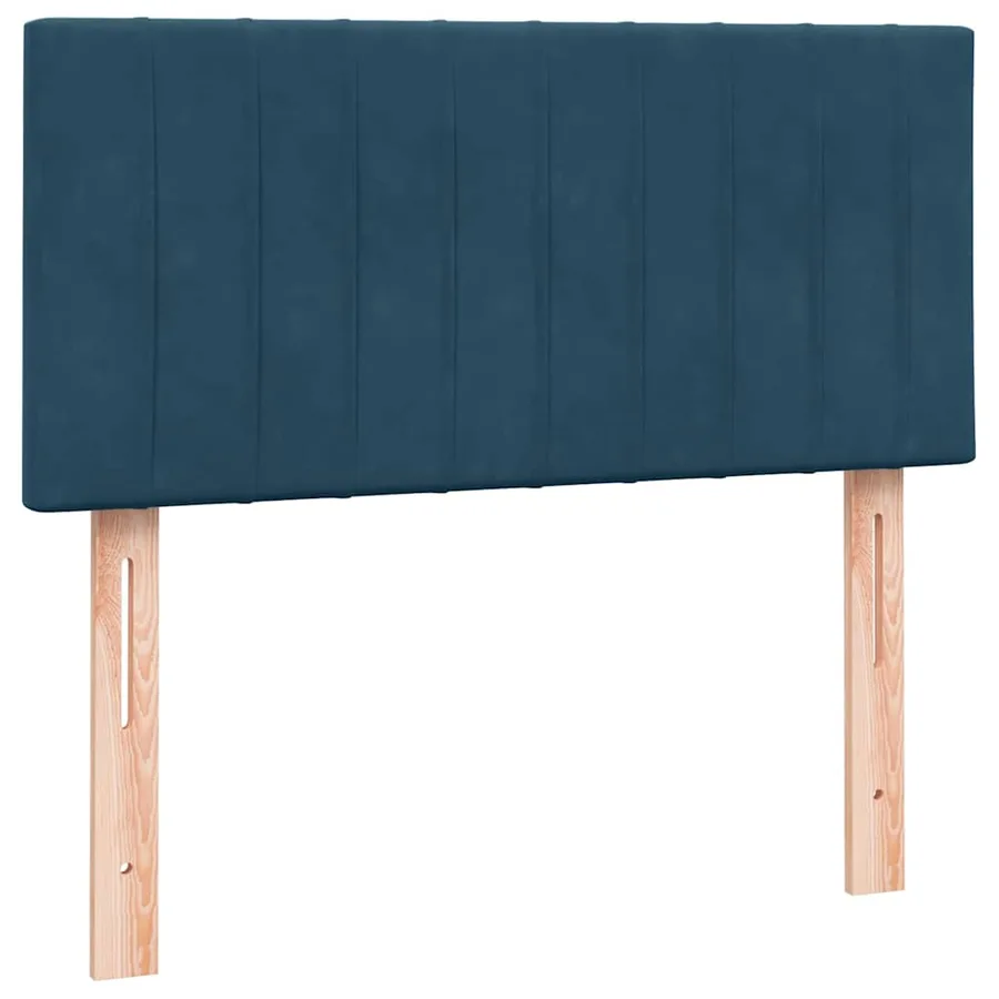 Sommier à lattes de lit et matelas et LED bleu foncé 90x220 cm velours - 7