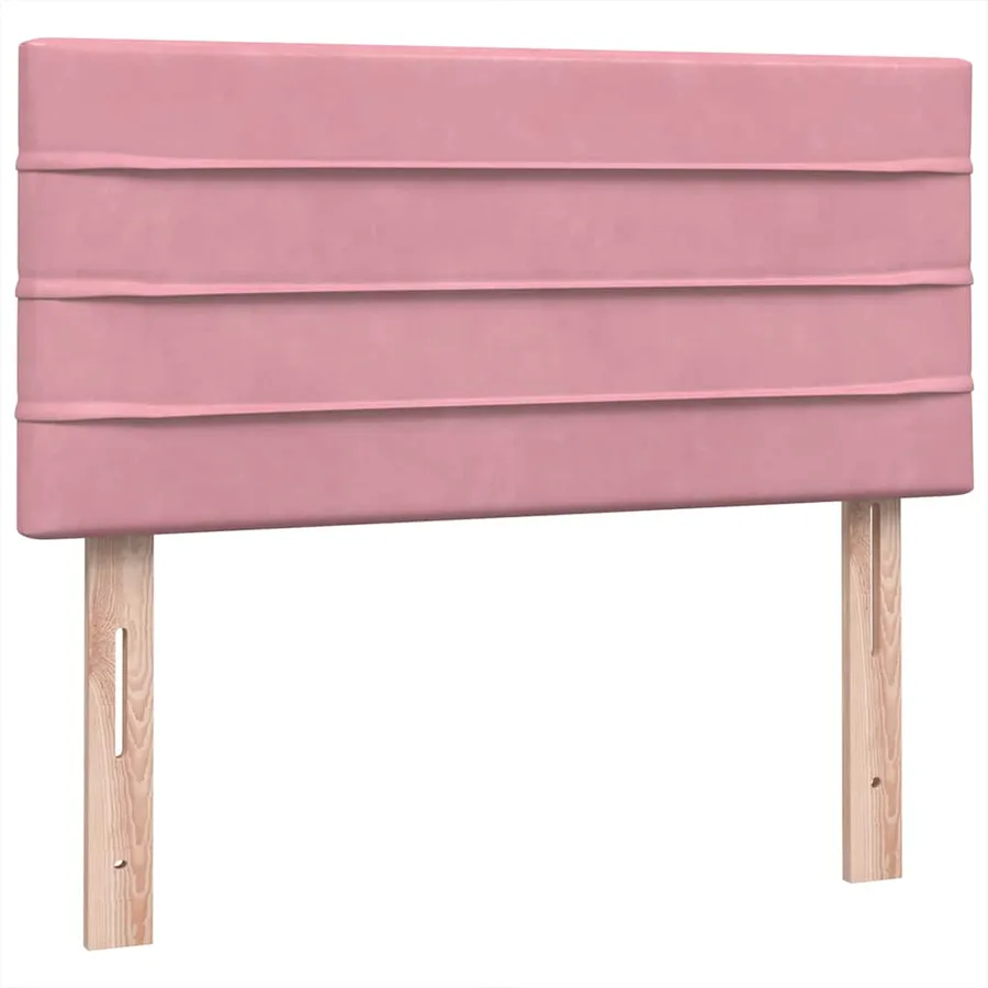 Sommier à lattes de lit avec matelas rose 90x220 cm velours - 7