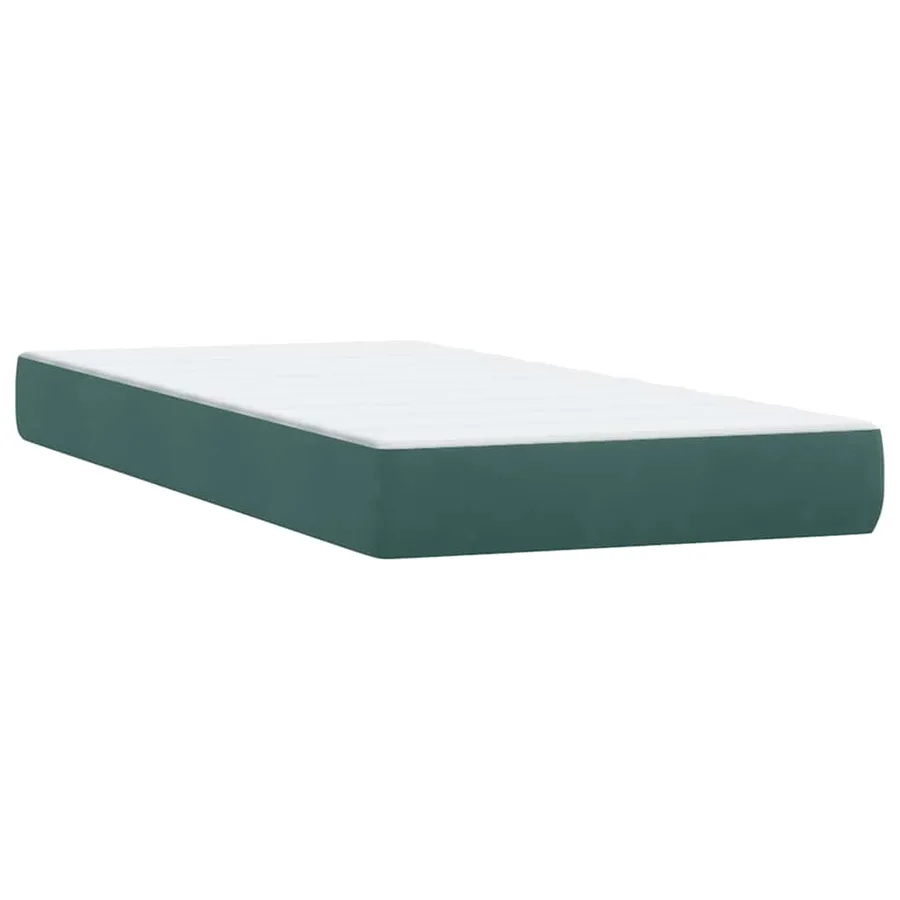 Sommier à lattes de lit et matelas vert foncé 80x210 cm velours - 7