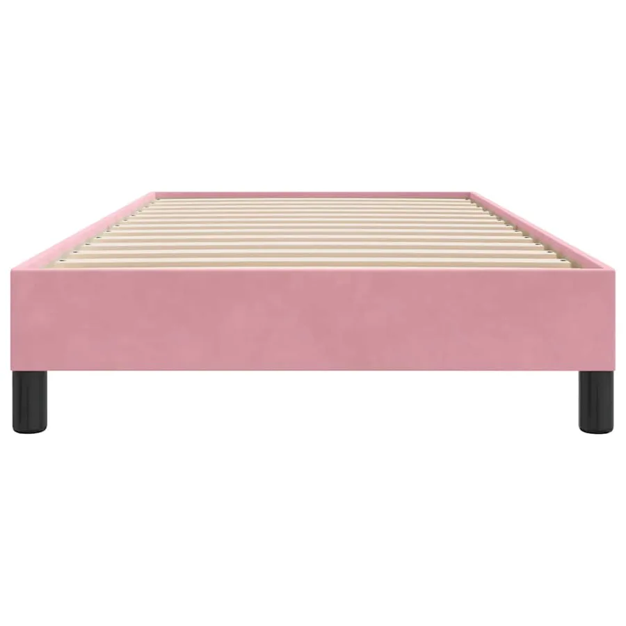 Cadre de lit sans matelas rose 90x210 cm velours - 5