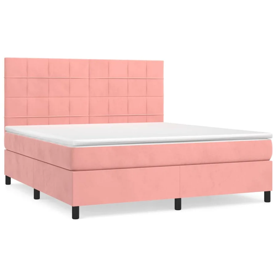Sommier à lattes de lit avec matelas Rose 160x200 cm Velours - 2
