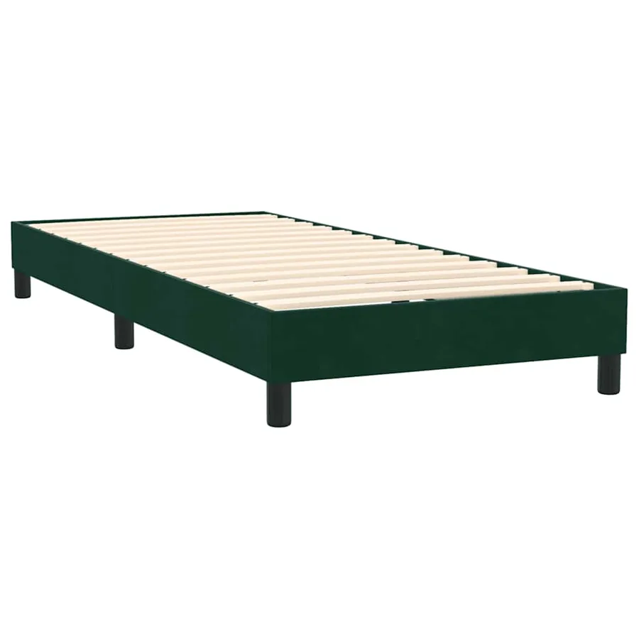 Sommier à lattes de lit et matelas et LED vert foncé 80x220 cm velours - 6