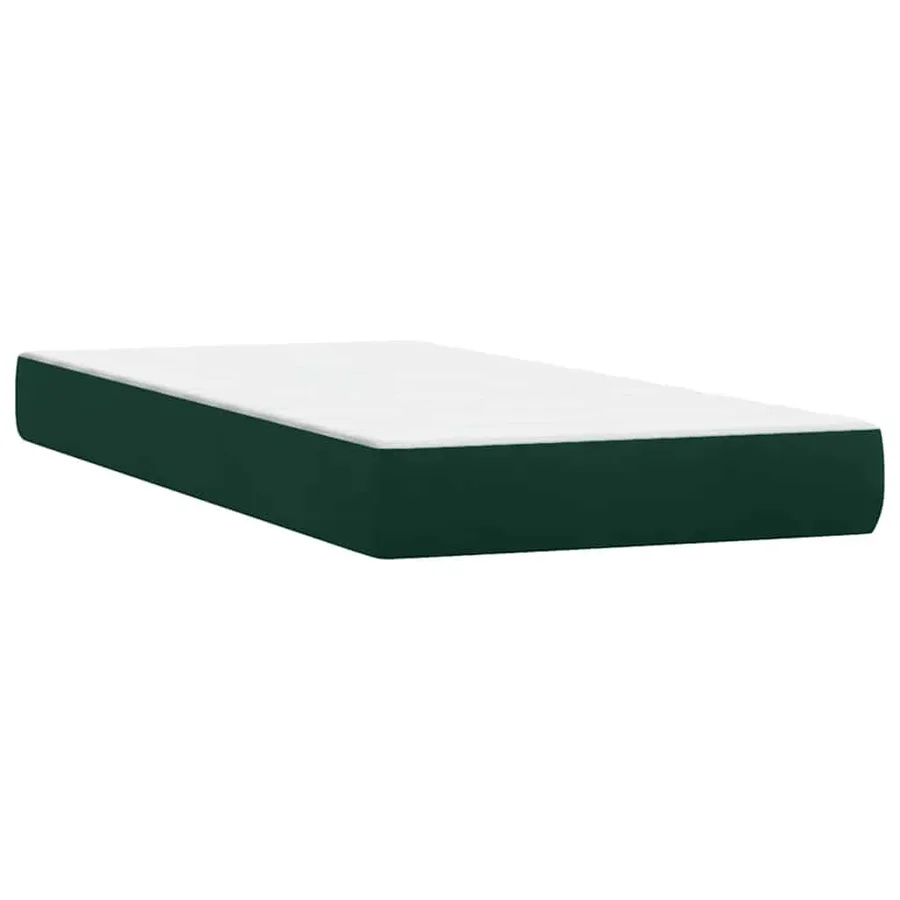 Sommier à lattes de lit et matelas vert foncé 80x220 cm velours - 6