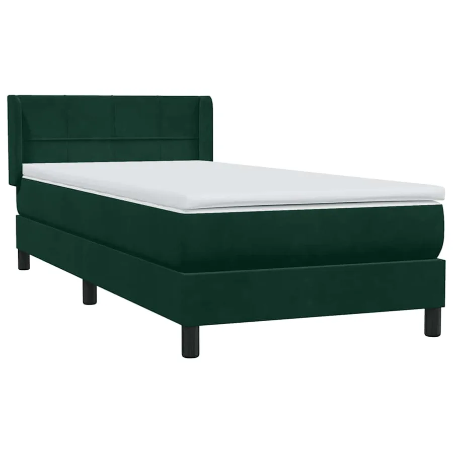 Sommier à lattes de lit et matelas vert foncé 80x220 cm velours - 4