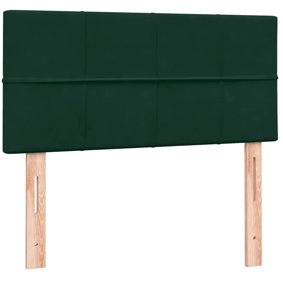 Sommier à lattes de lit et matelas vert foncé 80x220 cm velours - 7