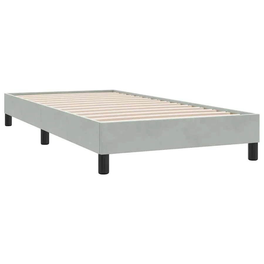 Sommier à lattes de lit et matelas gris clair 80x210 cm velours - 5