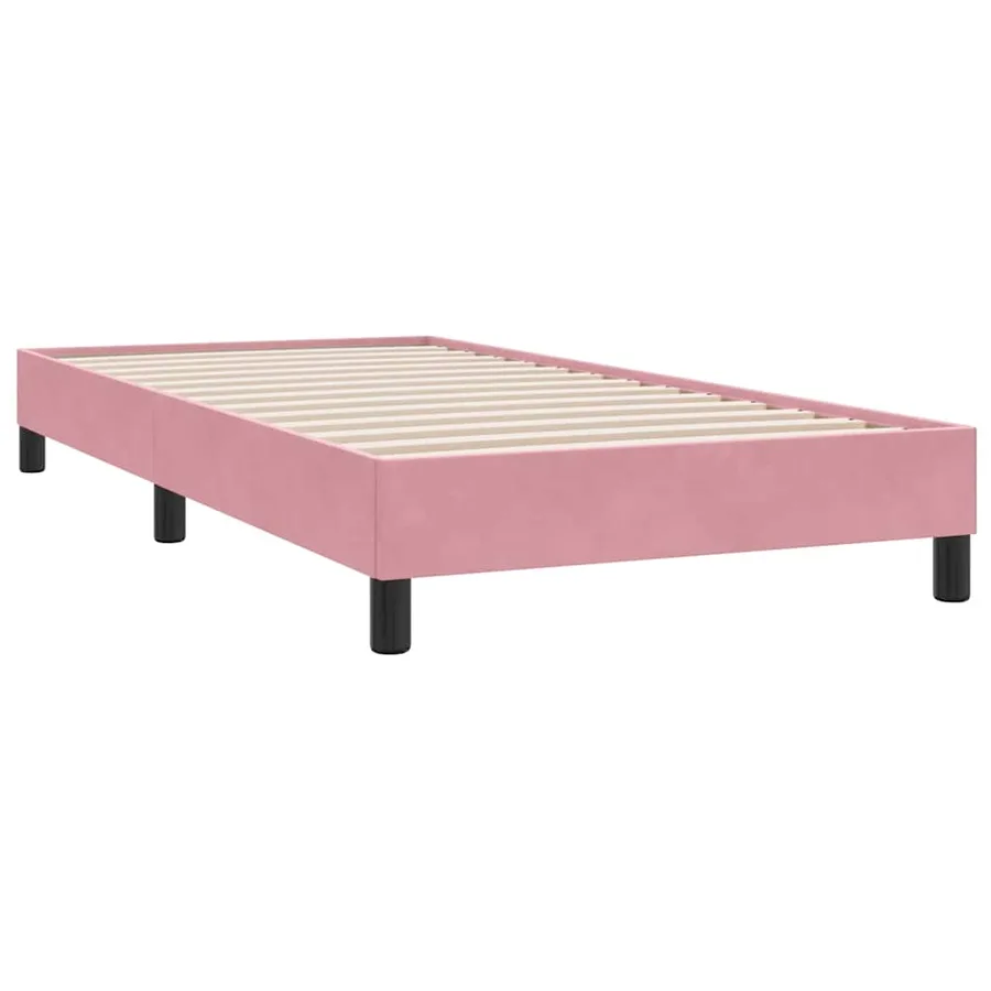 Sommier à lattes de lit avec matelas rose 80x210 cm velours - 4