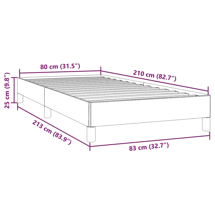 Cadre de lit sans matelas bleu foncé 80x210 cm velours - 10