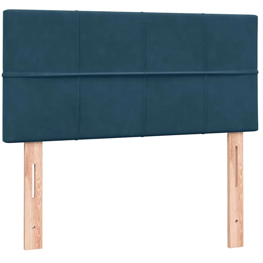 Sommier à lattes de lit et matelas bleu foncé 80x210 cm velours - 7