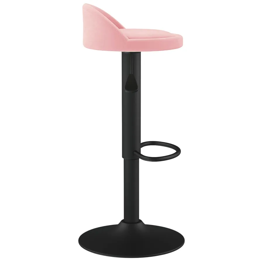 Tabourets de bar lot de 2 rose velours - 5