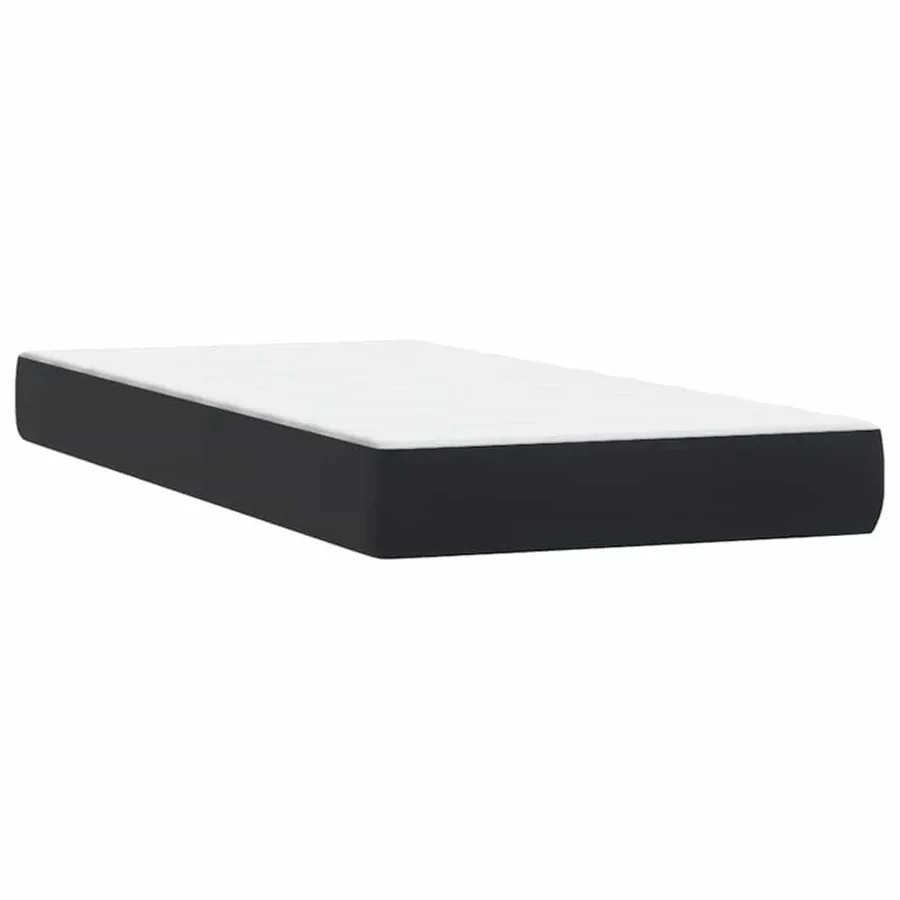 Sommier à lattes de lit avec matelas noir 80x210 cm velours - 6