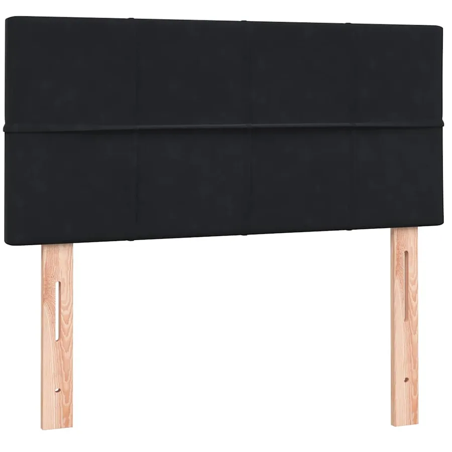 Sommier à lattes de lit avec matelas et LED noir 80x210 cm velours - 7