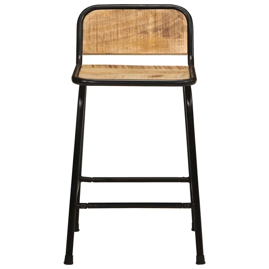 Tabourets de bar lot de 4 bois massif manguier brut - 2