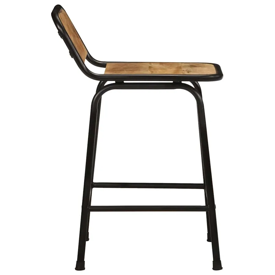 Tabourets de bar lot de 4 bois massif manguier brut - 3