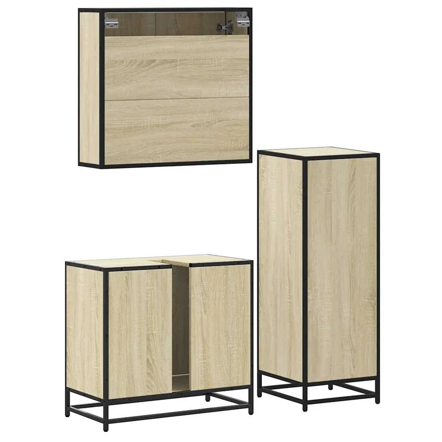 Ensemble de meubles de salle de bain 3 pcs chêne sonoma - 7