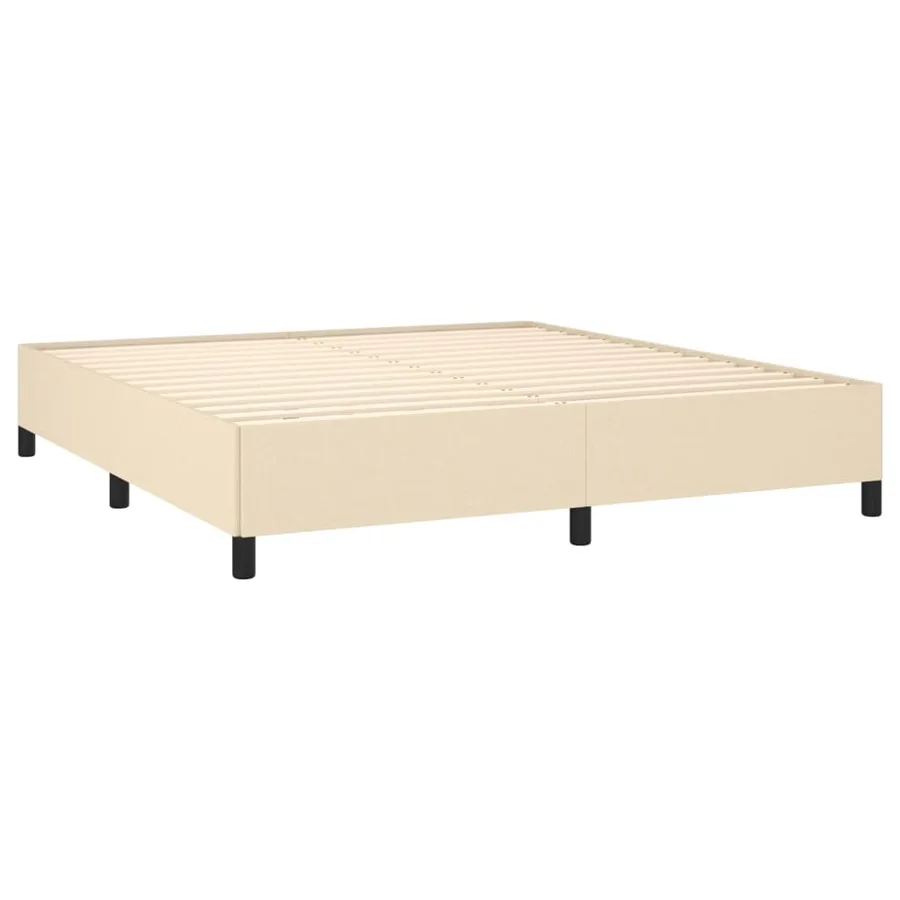 Sommier à lattes de lit avec matelas Crème 180x200 cm Tissu - 4