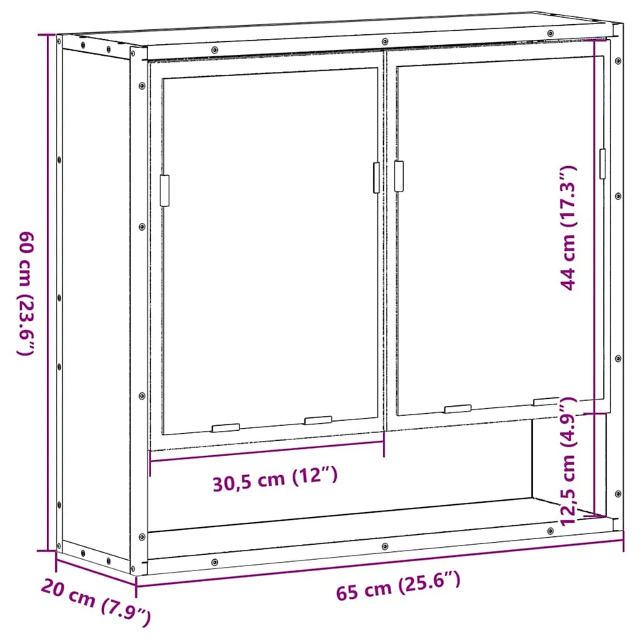 Armoire à miroir de salle de bain chêne fumé bois d’ingénierie - 12